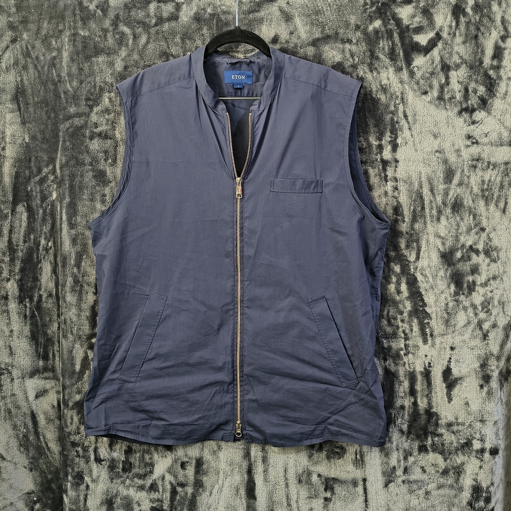 Eton Men's Slim Fit Water Repellent Wind Vest XL Navy
